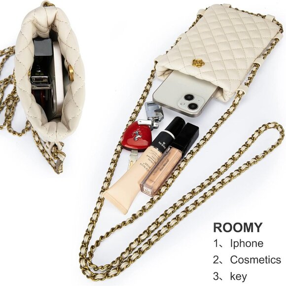 Quilted Small Crossbody Bags for Women Trendy Cell Phone Purse - Picture 6 of 7